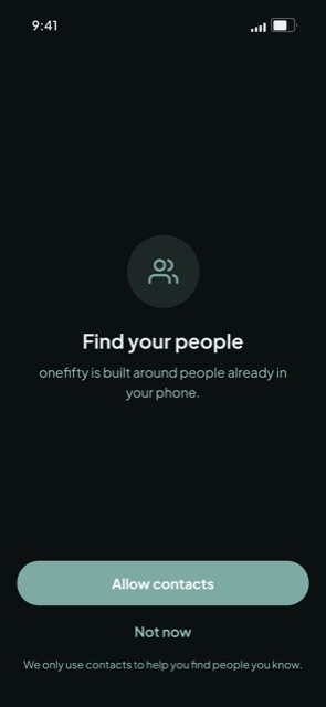 onefifty — onboarding